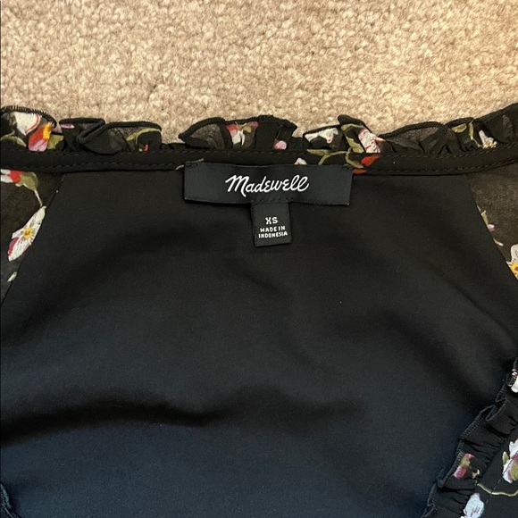 Madewell Backyard Blooms Black Floral Long Sleeve Dress XS - Picture 6 of 10